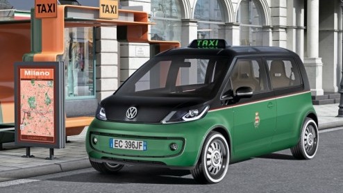 Volkswagen introduceert in 2013 zijn eerste elektrisch aangedreven auto. De Duitsers zijn er bijna klaar voor en hebben zelfs aan een elektrische taxi met handige snufjes gedacht. Ze noemen m de Mila