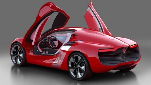 Renault onthult op de Mondial van Parijs 2010 de DeZir, een concept car met een emotioneel en sexy design. De DeZir kondigt de nieuwe ontwerprichting aan die het Franse merk inslaat. Het studiemodel i