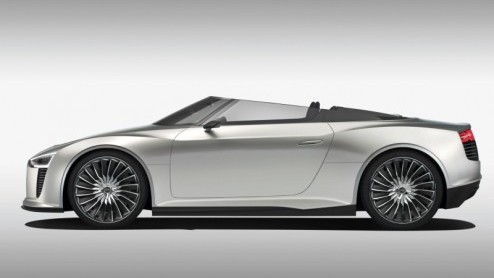 Op de autotentoonstelling van Parijs stelt Audi een nieuw e-tron model voor, de e-tron Spyder. De concept van een compacte open sportauto is een echte plug-in hybride, waarbij een twin-turbo V6 TDI me