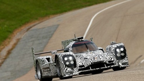 Porsche LMP1 klaar voor 24 uur van Le Mans in 2014.
