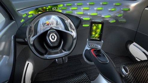 Op de komende IAA in Frankfurt laat Renault deze Frendzy concept-car zien, een auto die volgens de Franse fabrikant zowel voor het werk (als mobiel kantoor) en voor het gezin inzetbaar is.