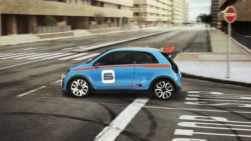 Geen Renault TwinFun maar Twin'Run. De TwinRun is een racertje met 3.5 V6 die 320 pk levert. Dat is pas een hot hatch. Voorproefje Renault Twingo.