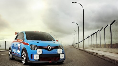 Geen Renault TwinFun maar Twin'Run. De TwinRun is een racertje met 3.5 V6 die 320 pk levert. Dat is pas een hot hatch. Voorproefje Renault Twingo.