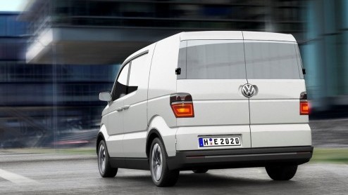 De Volkswagen e-Co-Motion is een elektrisch aangedreven bedrijfswagen met modulair accuconcept.