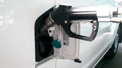 Volkswagen Bedrijfswagen levert de Transporter ook in aardgas-versie. Rijdt op CNG of Groen Gas.